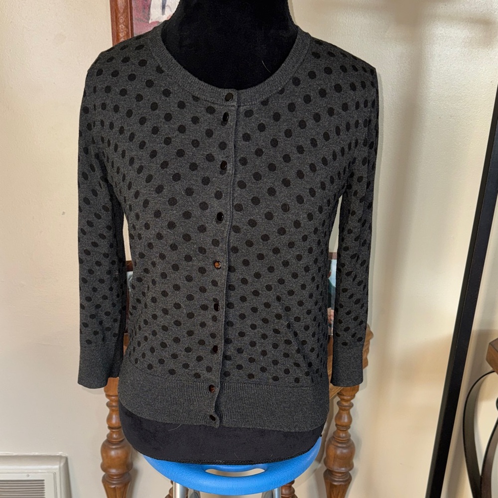 Pretty Polka Dot Lightweight Cardigan Sweater